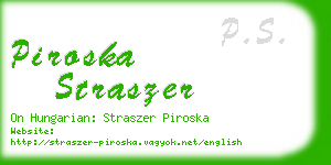 piroska straszer business card
